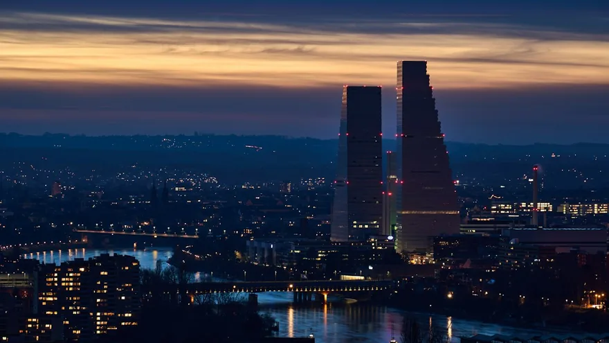 Basel city skyline