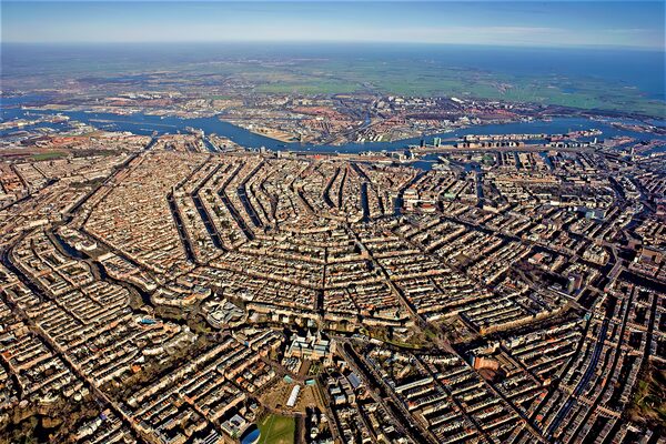 Amsterdam city skyline